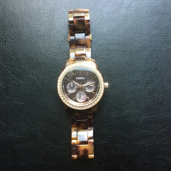 Fossil | Accessories | Fossil Tortoiseshell Watch With Rose  display picture 1